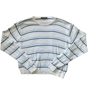 Brandy Melville | Striped White and Blue cotton Sweater